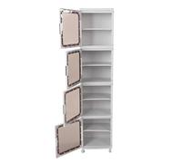 Jiawu Contenedores de Almacenamiento Plegables de Plástico de 4 Niveles con Ruedas para Dormitorio, Caja Organizadora para Sala de Estar, Contenedor de Almacenamiento Apilable Resistente para