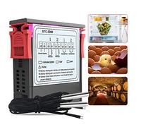 Jiawu Controlador de Temperatura Electrónico 110-220V Doble Sonda a Prueba de Fallos Pantalla Digital Controlador de Temperatura para Uso Industrial Regulación Inteligente de Canales Dobles (24V)