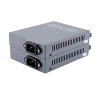 Jiawu Convertidor de Medios de Fibra Gigabit de 2 Piezas SC 10/100/1000 M, Transceptor de Fibra Monomodo 20 Km, Negociación Automática Multimodo, Convertidor de Señal óptica RJ45 a SC para Red