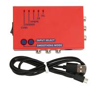 Jiawu Convertidor RetroScaler2x, Latencia Cero Verdadera Salida 480p60 Convertidor AV a HD, Multiplicador de Línea con Cable USB para Consolas de Juegos Retro N64 SFC Genesis Commodore64 (rojo)