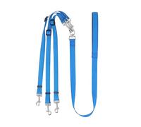 Jiawu Correa de de 3 Vías para 3 Perros, Correa de Acoplador de Desmontable de Nailon Resistente con Asa Acolchada, Arnés de Hombro Ajustable para Caminar y Entrenar Perros Pequeños y Medianos (Blue)