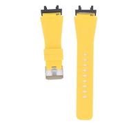 Jiawu Correa de Reloj Inteligente, Correa de Reloj Inteligente de Metal de Silicona, Hebilla Reforzada Ajustable para Uso Diario de Mujeres (YELLOW)
