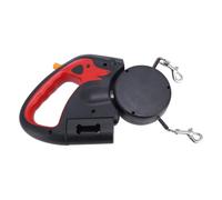 Jiawu Correa Retráctil Automática para Perros con Dos Cabezas, Cómodo para 2 Perros Al Caminar, Correa Versátil para Mascotas Al Aire Libre para Pequeños, Medianos y Grandes (Rojo)