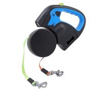 Jiawu Correa Retráctil Automática para Perros con Dos Cabezas, Cómodo para 2 Perros Al Caminar, Correa Versátil para Mascotas Al Aire Libre para Pequeños, Medianos y Grandes (Azul Real)