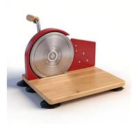 Jiawu Cortador de Pan Manual para Masa Madre Casera, Herramienta de Corte de Manivela con Espesor Ajustable, Corte Uniforme de Acero Inoxidable para Panes Frescos, Utensilio de Cocina Compacto (rojo)