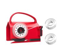 Jiawu Cortador de Papel en Rollo Dispensador de Cinta Herramienta de Corte Recta Segura para Envolver Regalos Embalaje Rojo para Escritorios de Profesores Estaciones de Manualidades Material ABS