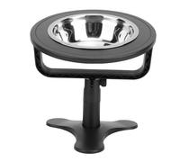 Jiawu Cuenco Elevado Antideslizante de Acero Inoxidable para Gatos con Soporte Ajustable, Comedero Interior para Mascotas Inclinado 15°, Adecuado para Gatos de Todas Las Edades (Black)