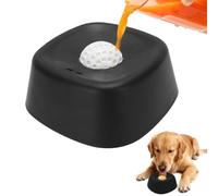 Jiawu Cuenco Lamiendo con Bola Rodante de Silicona, Comedero Antideslizante para Golosinas Líquidas, Yogur, Mantequilla de maní, Perros Pequeños a Grandes (Negro con Bola rodante Blanca.)
