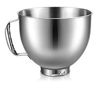 Jiawu Cuenco Mezclador, Repuesto de Cuenco de Acero Inoxidable de 4,5 a 5 Cuartos de Galón, Accesorio Mezclador, Compatible con Kitchenaid Artisan 5Qt Series y Cassic 4.5Q