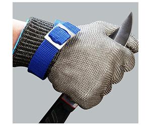 Jiawu de Corte de Alambre de Acero Inoxidable, Paquete de 2 de Trabajo Anticorte con Hebilla Ajustable para Cocina de Restaurante y Procesamiento de Carne, Gris (GRAY)