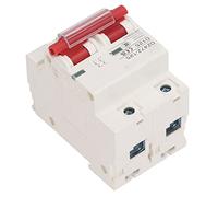 Jiawu Disyuntor de CC, Disyuntor Fotovoltaico de 1000 V 125 A 2P con Protección contra Cortocircuitos y Disparo Rápido para Instalación en Rieles de Sistemas Solares Fotovoltaicos (rojo)