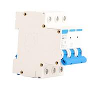Jiawu Disyuntor Miniatura DZ47-63 3P, Disyuntor de Seguridad MCB 6A 10A 16A 20A AC 400V, Mini de 3 Polos con Protección contra Cortocircuitos de Sobrecarga, para de Energía Solar (10A)