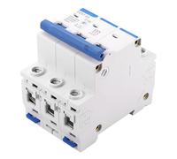 Jiawu Disyuntor Miniatura DZ47-63 3P, Disyuntor de Seguridad MCB 6A 10A 16A 20A AC 400V, Mini de 3 Polos con Protección contra Cortocircuitos de Sobrecarga, para de Energía Solar (16A)