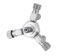 Jiawu Divisor de CO2, Válvula Micrométrica de Precisión, Distribuidor Regulador de Acuario, Controlador de Flujo de Aire de Aleación de Aluminio con Varilla Antideslizante para 2-3 Tanques de Peces
