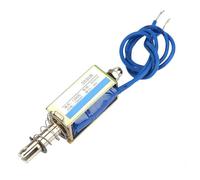 Jiawu Electroimán de CC 6/12/24V 300mA 5N Solenoide de Tracción Tipo Push-pull Retráctil 10mm para Equipos de Control de Automatización Industrial (12V)