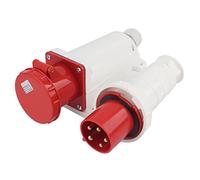 Jiawu Enchufe de Aviación Industrial de 380-415V 63A de 5 Pines, Conector de Enchufe Abierto 3P+N+E Impermeable IP67 para Conexión de Cable Al Aire Libre, Juego de Acoplador Eléctrico Industrial