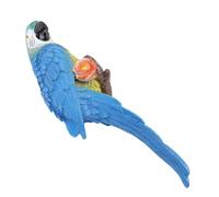 Jiawu Escultura de Loros Figura de Resina Resistente a la Intemperie Realista para Jardín, Decoración del Balcón (Loro Guacamayo Azul Izquierdo)