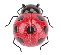 Jiawu Escultura de Mariquita de Hierro Hecha a Mano para Decoración de Jardín, Idea de para Nuevos Vecinos, Despertar Alegría e Imaginación en Tu Jardín (Rojo)