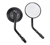 Jiawu Espejos Redondos para Motocicleta de 8 Mm, Ajuste Universal, Juego de Espejos Retrovisores para Motocicleta con Vista Gran Angular, Redondos Cromados para con 5 Accesorios para Motocicletas y