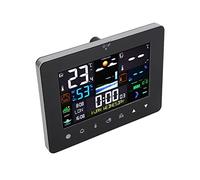 Jiawu Estación Meteorológica Digital con Pantalla Táctil Colorida, Termómetro Inalámbrico para Interiores y Exteriores con Sensor, Calendario Perpetuo, Despertador Dual, Fase Lunar, Función de Marea,