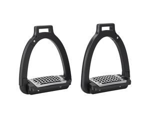Jiawu Estribos para Caballos, Estribos de Seguridad con Apertura Lateral de Aleación Liviana, para Montar a Caballo con Almohadillas Antideslizantes Ergonómicas para Entrenamiento, Práctica, Salto y