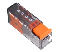 Jiawu Estuche para Palillos de Hilo Dispensador de Selección de Hilo Transparente Auto Pop UP Fácil Llenado Portátil Con 10 Dentales para Vieges de Adultos (naranja negro)