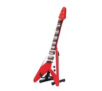 Jiawu Exquisito Modelo de Guitarra Eléctrica, Adornos Realistas, para Amantes de la Música, Manualidades Musicales en Miniatura, Decoración de Escritorio, Material ABS de Resina