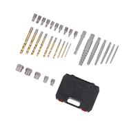 Jiawu Extractor de Pernos de Tornillo, Extractor de Tuercas de Alta Resistencia para Quitar Pernos Pelados, Juego de 32 Piezas con Broca para Mano Izquierda, Estuche Portátil, Adecuado para