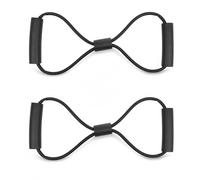 Jiawu Figura 8 Bandas de Resistencia Física con Asas,Juego de 2 Bandas de Tubo de Ejercicio para Estiramiento de Brazos y Hombros, uerda Elástica de 8 Palabras para Mujeres y Hombres