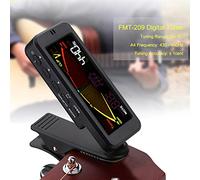 Jiawu Flanger FMT-209 Afinador de Guitarra Digital, Afinador de Ukelele de bajo Cromático con Clip Giratorio de 360 grados, de Pantalla Colorida con Clip Antideslizante para Instrumentos de Violín