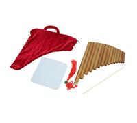 Jiawu Flauta de Pan 15 Tubos, Clave de Sol, Bambú Natural (mano derecha) | Flautas de pan chinas con bolsa suave, instrumento de viento de madera natural para estudiantes principiantes, práctica de