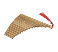 Jiawu Flauta de Pan 15 Tubos, Clave de Sol, Bambú Natural (Mano izquierda) | Flautas de pan chinas con bolsa suave, instrumento de viento de madera natural para estudiantes principiantes, práctica de