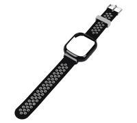 Jiawu Funda de Repuesto para Pulseras, Funda de Silicona para PC con Múltiples Orificios para Correa de Reloj, Fácil Instalación, Suave para Reloj Inteligente (Negro Gris)