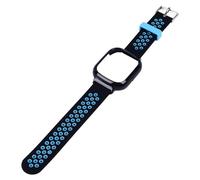 Jiawu Funda de Repuesto para Pulseras, Funda de Silicona para PC con Múltiples Orificios para Correa de Reloj, Fácil Instalación, Suave para Reloj Inteligente (Azul negro)