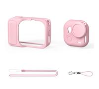 Jiawu Funda de Silicona para Cámara de Acción, Cubierta Protectora a Prueba de Golpes con Tapa de Lente y Correa para el Cuello, Diseño Antideslizante Suave y Agradable para la Piel con Cordón para