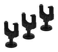 Jiawu Ganchos de Pared de Plástico para Guitarra, Paquete de 3 Soportes de Montaje Universales para Ukelele, bajo, Diseño en Forma de U Negro con Cubierta de EVA y 4 Tornillos
