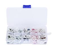 Jiawu Globos Oculares Coloridos para Muñecas, Ojos de Plástico Semicirculares para Manualidades de Osos, Accesorios de Halloween, 60 Piezas de 12 a 20 Mm, sin Burbujas, Perfectos para Muñecas de
