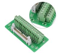 Jiawu IDC34P 34Pin Conector Macho Board, Bloque de Terminales de Tornillo | Adaptador de interfaz PLC con soporte de riel DIN de 15/32/35 mm, para cableado de PLC, servo Mitsubishi y gabinete de