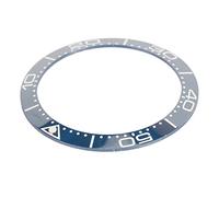 Jiawu Inserto de Bisel de Reloj de Cerámica, Piezas de Repuesto Profesionales de 38mm para Reparación de Relojeros, Anillo de Bisel Iluminado Resistente a los Arañazos (Caracter Dorado Dorso Negro)