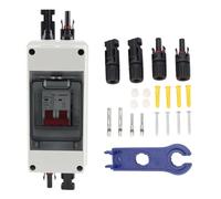 Jiawu Interruptor de Desconexión Fotovoltaica, Interruptor de Desconexión Solar IP65 Impermeable de 500 V CC con Protección contra Sobretensión Plug and Play, Seccionador Fotovoltaico con Cubierta
