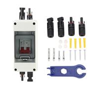 Jiawu Interruptor de Desconexión Solar 500V DC Mini Disyuntor IP65 Caja de Distribución Impermeable PV Seccionador para Panel Solar (20A)