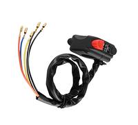 Jiawu Interruptor de Manillar, Interruptor de Control Universal de Manillar de 7/8 de Pulgada, de Encendido y Apagado con Botón Rojo para Apagado Botón Negro para Fácil Instalación Cables Largos