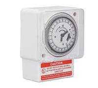 Jiawu Interruptor de Tiempo Mecánico, Ciclo de 24 Horas, Temporizador Industrial de Intervalo de 15 Minutos con Cubierta Transparente Impermeable a Prueba de Polvo para Transformador de Red Estatal,