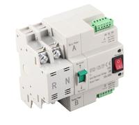Jiawu Interruptor de Transferencia Automática de Doble Potencia, PC de Conmutación Rápida 2P AC 230 V Interruptor de Transferencia Automática de Doble Potencia 230 V, de de 2P con Conmutación de