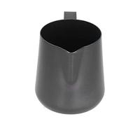 Jiawu Jarra Gruesa de Acero Inoxidable para Espumar café con Boquilla Puntiaguda, Jarra para Espumar Leche de Grado 304 para Latte Art, 225-295g, Negra (350ML)