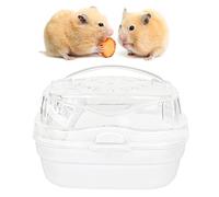 Jiawu Jaula Portadora Portátil para Hámster, Jaula de Viaje para Hámster Transpirable y Segura de Gran Espacio para Exteriores, Lindo Estuche de Transporte para Animales Pequeños para Hámsteres,
