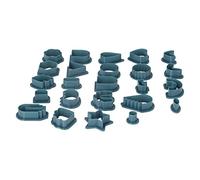 Jiawu Juego de 142 Cortadores de Arcilla Polimérica de Color Azul Oscuro, Herramientas de Corte de Arcilla Plástica para Hacer Pendientes de Joyería, Regalos para Principiantes, Suministros de