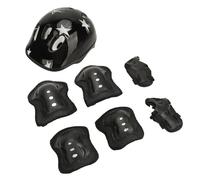 Jiawu Juego de Casco de Bicicleta para Niños, Equipo de Protección de Ciclismo para Niños, Ligero y Ajustable de 108 G, Equipo de Protección Deportiva de Completa con Casco, Rodilleras, Coderas,
