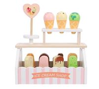 Jiawu Juego de Heladería de Madera, Aumenta la Creatividad y Las Habilidades Sociales, Juguete para Mostrador de Helados, Juego de rol, Juguete de Comida con 8 Helados, 1 Paleta para Citas de Juegos