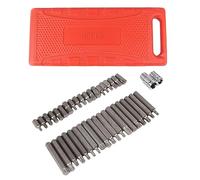 Jiawu Juego de Llaves de Vaso con Punta Estriada, Juego de Llaves de Punta Maestra con Caja de Almacenamiento de Plástico, Kit de Herramientas de Reparación Automática S2 de Aleación de Cromo